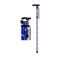 Blue Floral Lightweight Aluminium Adjustable Folding Walking Stick