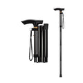 Black Matte Lightweight Aluminium Adjustable Folding Walking Stick